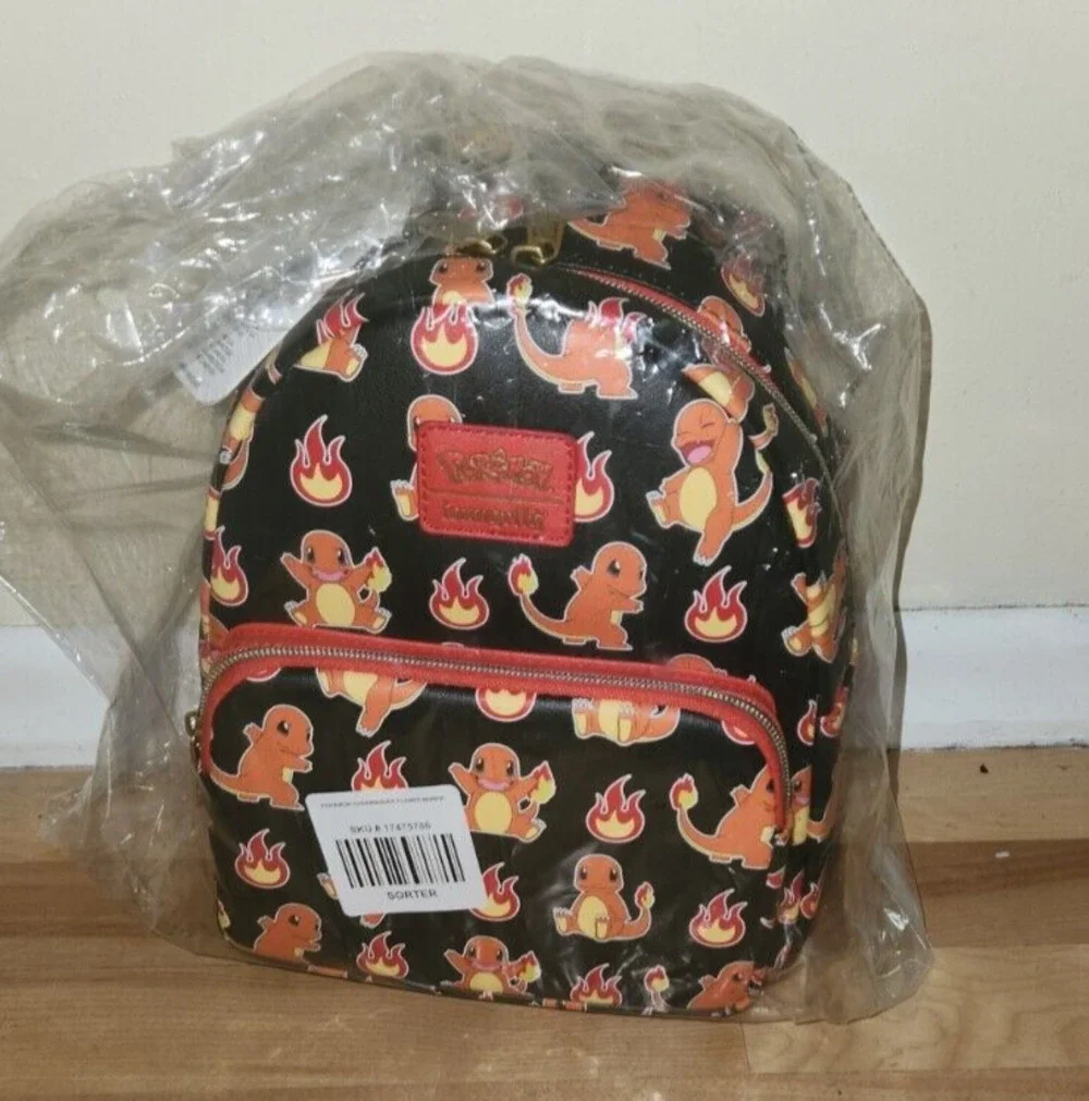 NWT Loungefly Pokémon Charmander Flames Mini Backpack anime bag purse